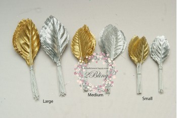 Leaves on wire (V2) 4cm (Medium) - Pack of 5